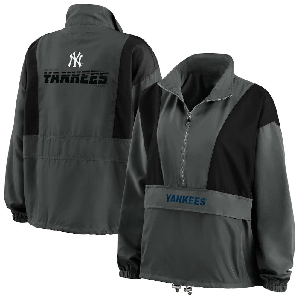 New York Yankees WEAR by Erin Andrews Women's Packable Half-Zip Jacket - MLB
