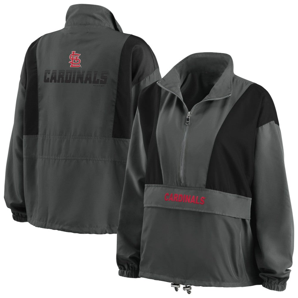 St. Louis Cardinals WEAR by Erin Andrews Women's Packable Half-Zip Jacket - MLB