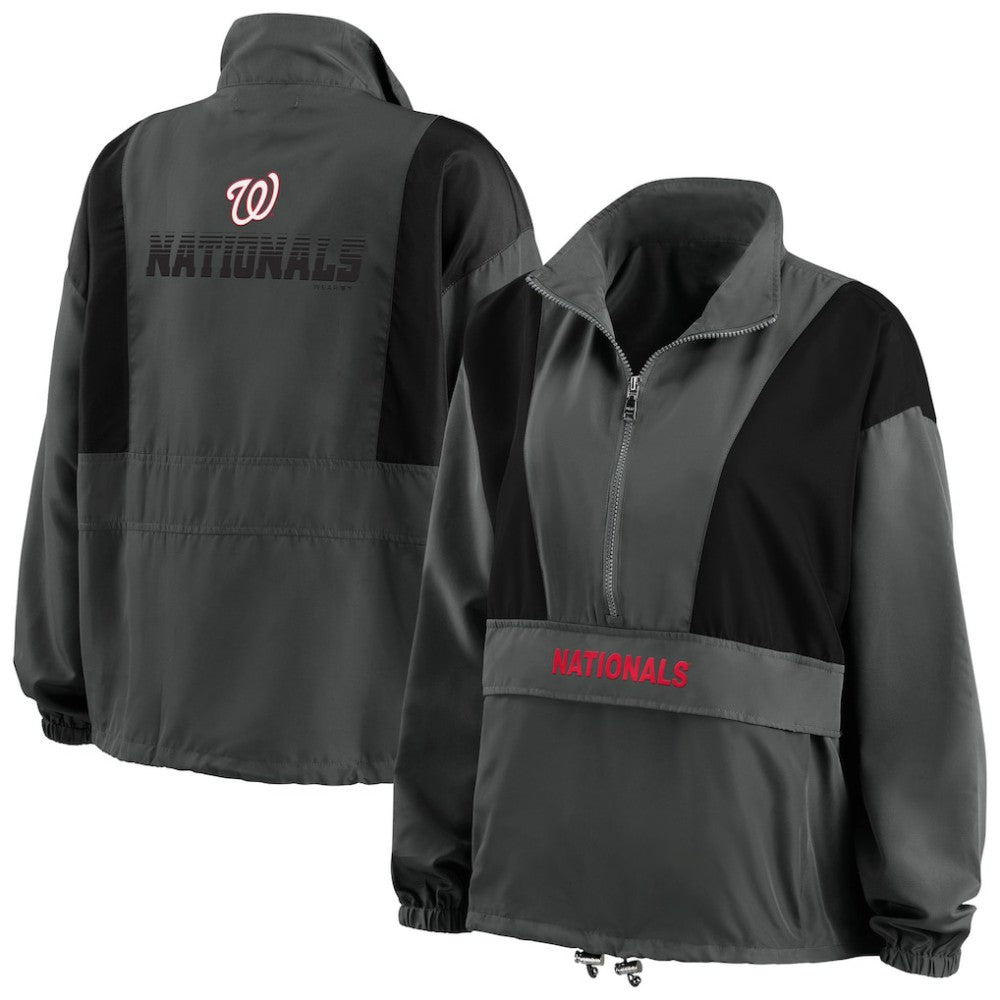 Washington Nationals WEAR by Erin Andrews Women's Packable Half-Zip Jacket - MLB