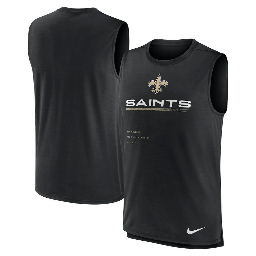 New Orleans Saints Muscle Trainer Tank Top Black | Nike for Sale