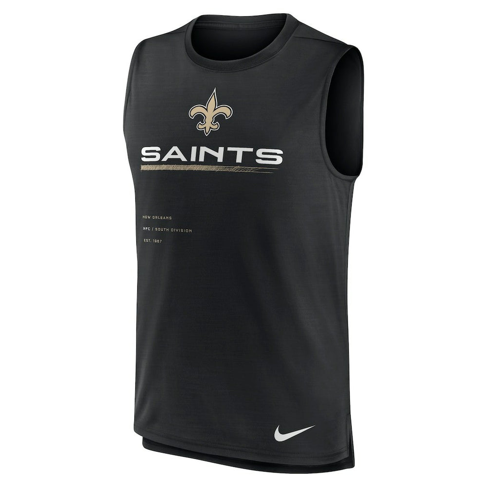 New Orleans Saints Muscle Trainer Tank Top Black | Nike for Sale