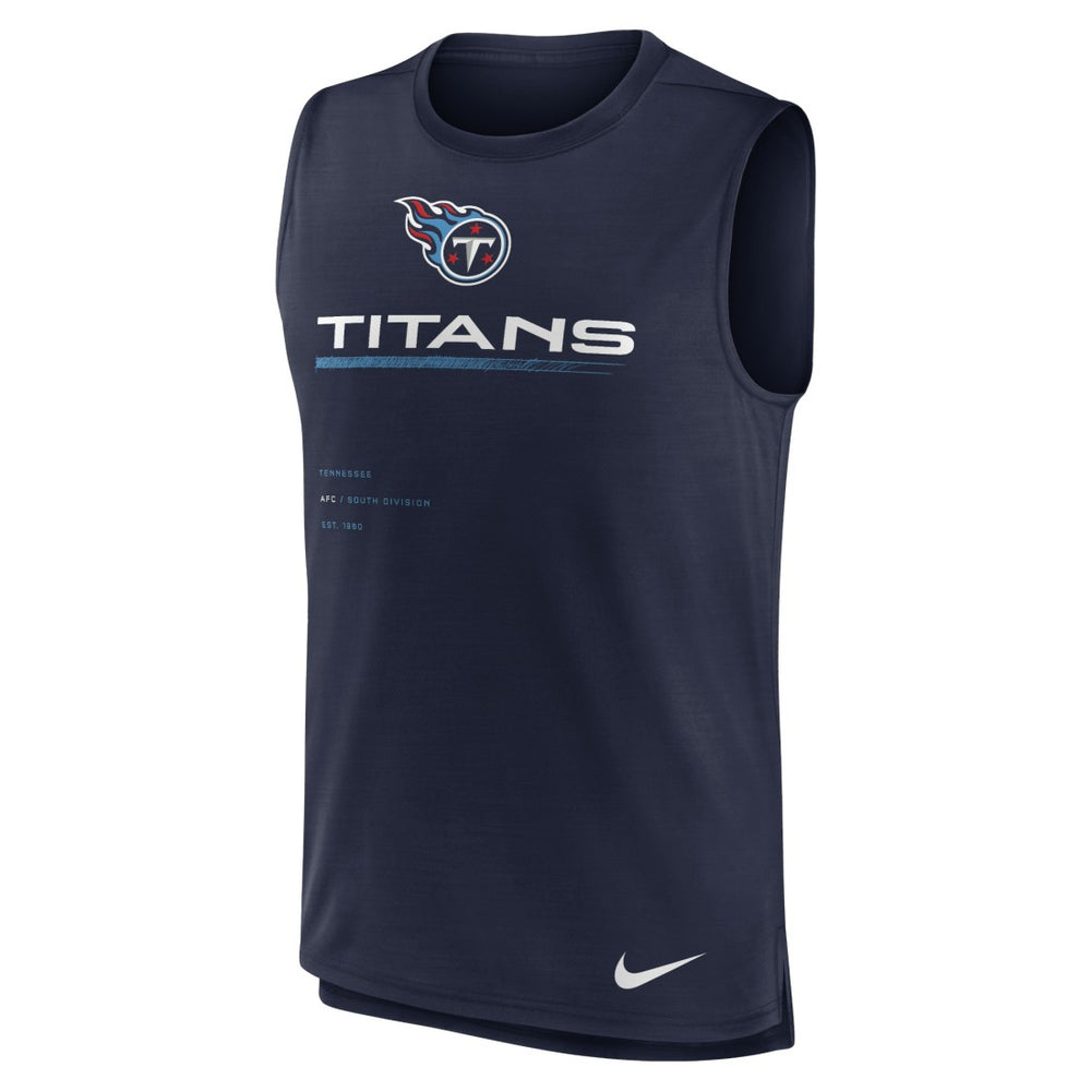 Tennessee Titans Muscle Trainer Tank Top Navy | Nike for Sale