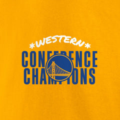 Golden State Warriors Women's 2022 Western Conference Champions Balanced Attack Roster V-Neck T-Shirt Gold - NBA
