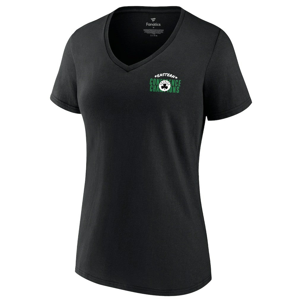 Boston Celtics Women's 2022 Eastern Conference Champions Balanced Attack Roster V-Neck T-Shirt Black - NBA