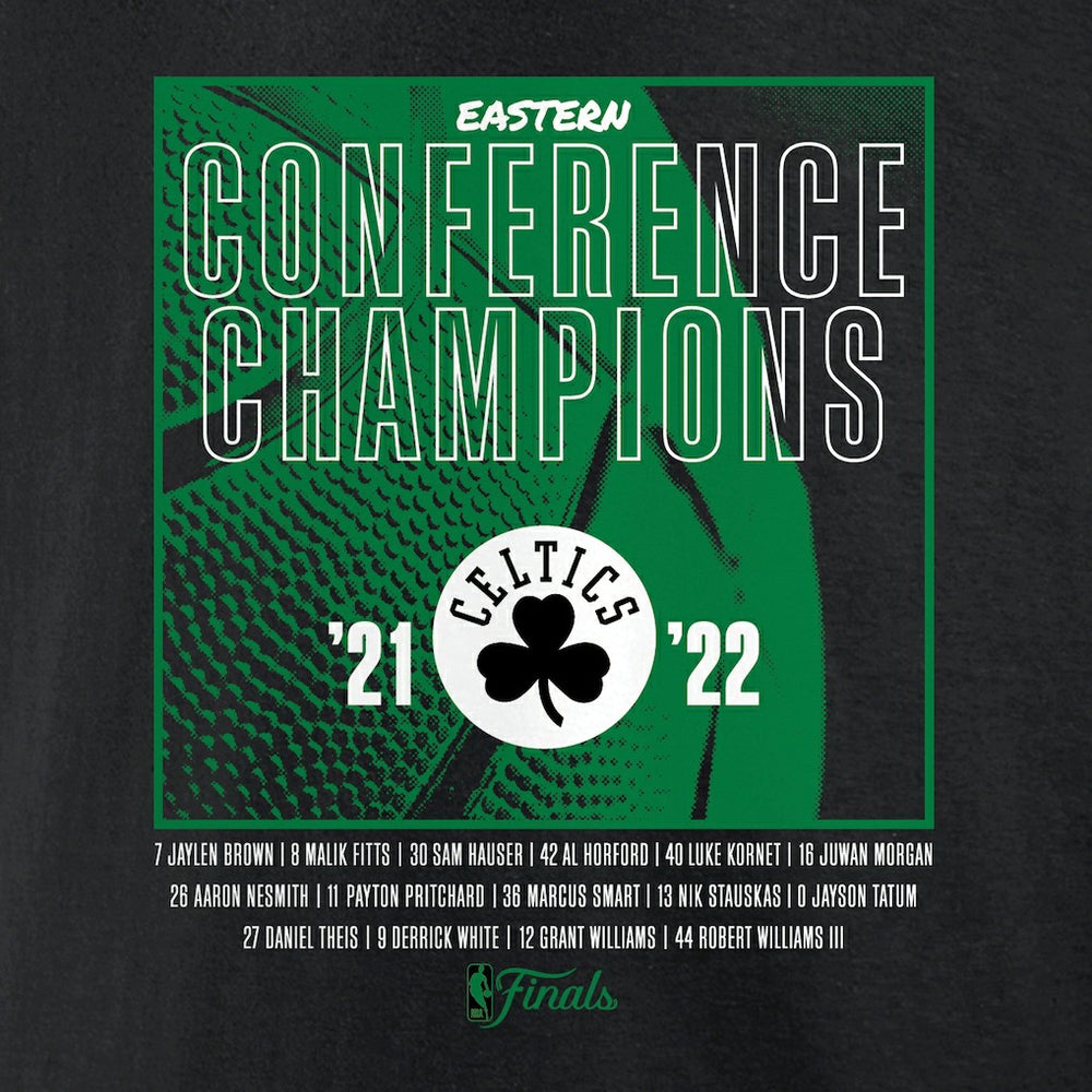 Boston Celtics Women's 2022 Eastern Conference Champions Balanced Attack Roster V-Neck T-Shirt Black - NBA