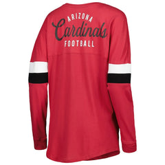 Arizona Cardinals New Era Women's Athletic Varsity Lace-Up Lightweight Long Sleeve T-Shirt Cardinal | NFL