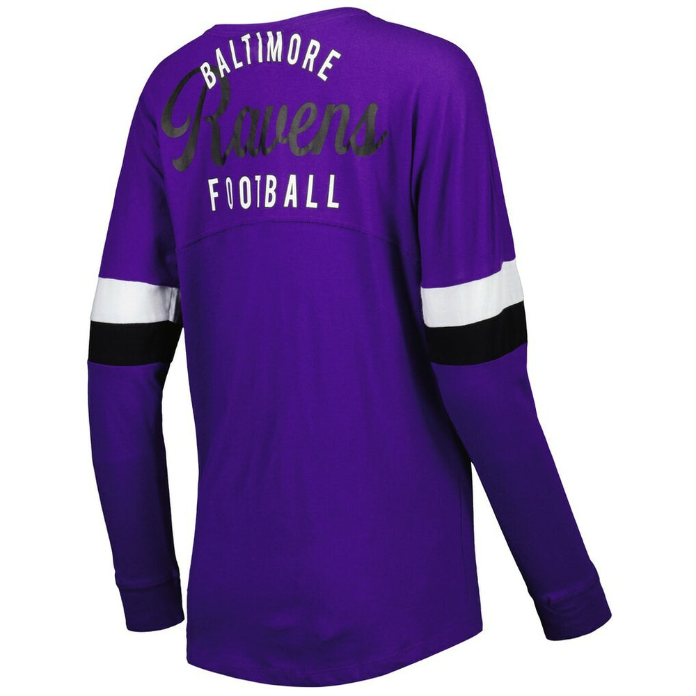 Baltimore Ravens New Era Women's Athletic Varsity Lace-Up Lightweight Long Sleeve T-Shirt Purple | NFL