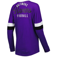 Baltimore Ravens New Era Women's Athletic Varsity Lace-Up Lightweight Long Sleeve T-Shirt Purple | NFL