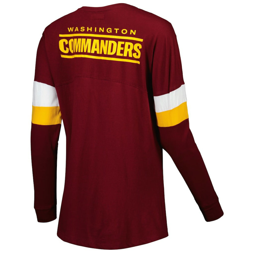Washington Commanders New Era Women's Athletic Varsity Lace-Up Lightweight Long Sleeve T-Shirt Burgundy | NFL