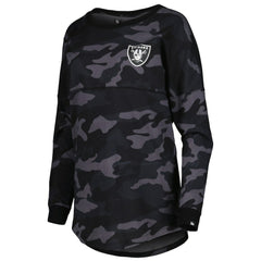 Las Vegas Raiders New Era Women's Camo Long Sleeve T-Shirt Black | NFL