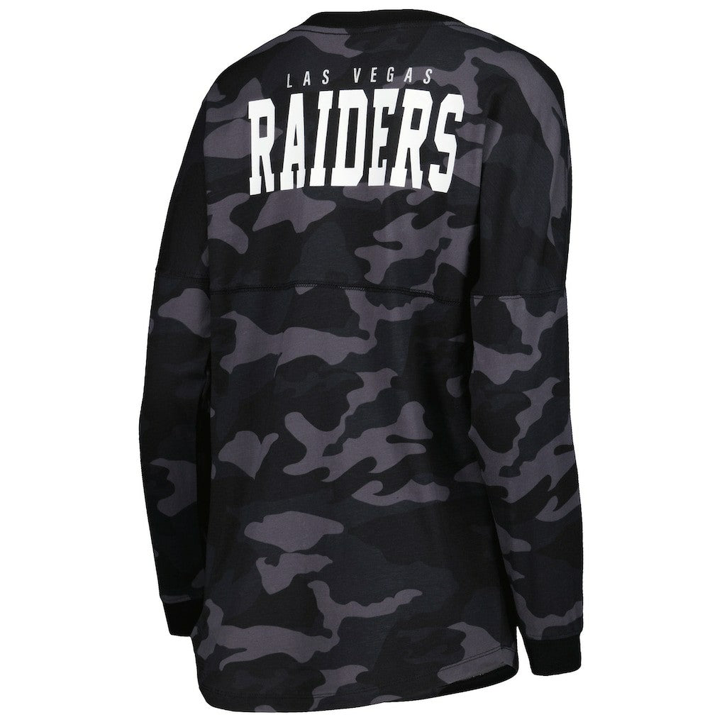 Las Vegas Raiders New Era Women's Camo Long Sleeve T-Shirt Black | NFL