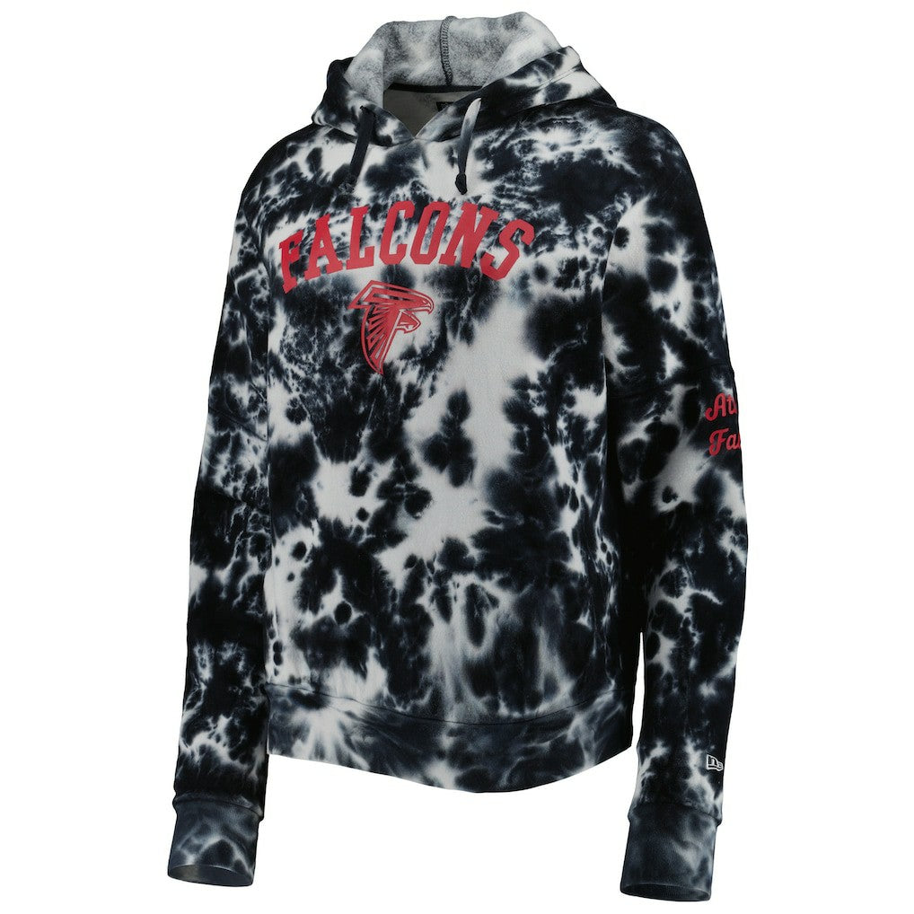 Atlanta Falcons New Era Women's Cloud Dye Fleece Pullover Hoodie Black | NFL