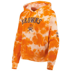 Cleveland Browns New Era Women's Cloud Dye Fleece Pullover Hoodie Orange | NFL