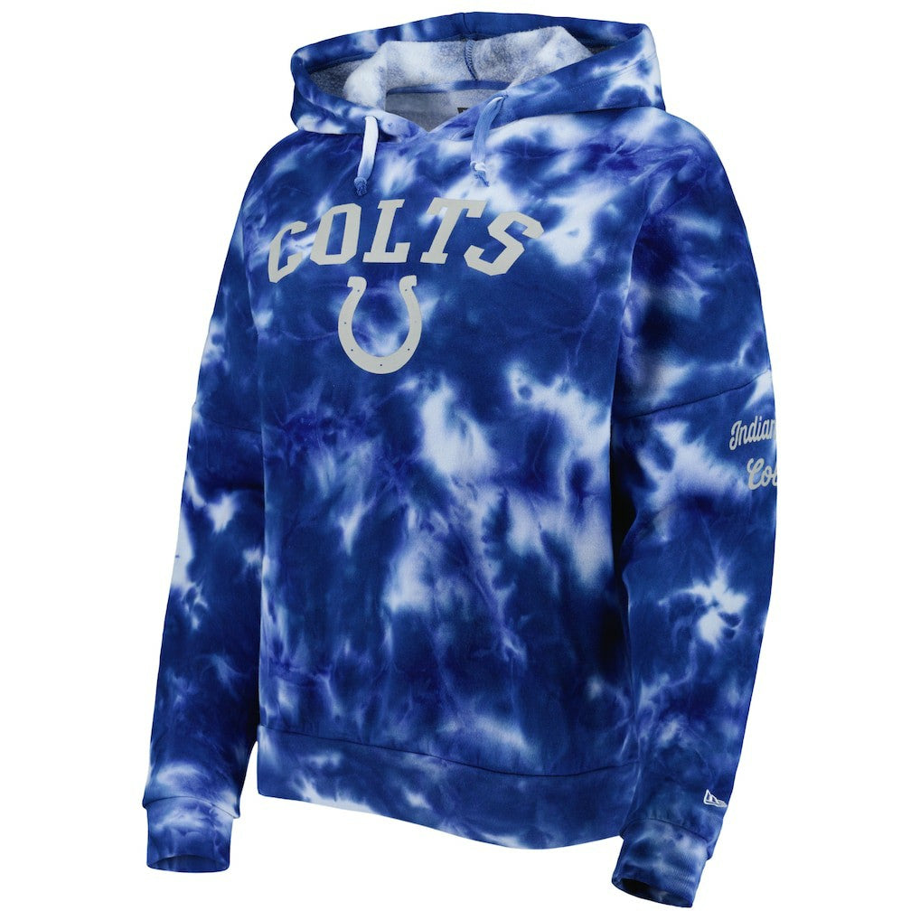 Indianapolis Colts New Era Women's Cloud Dye Fleece Pullover Hoodie Royal | NFL