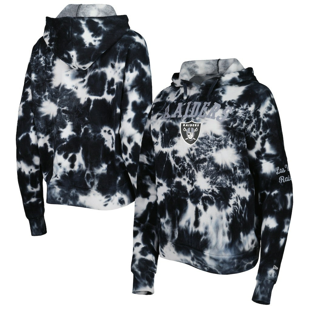 Las Vegas Raiders New Era Women's Cloud Dye Fleece Pullover Hoodie Black | NFL