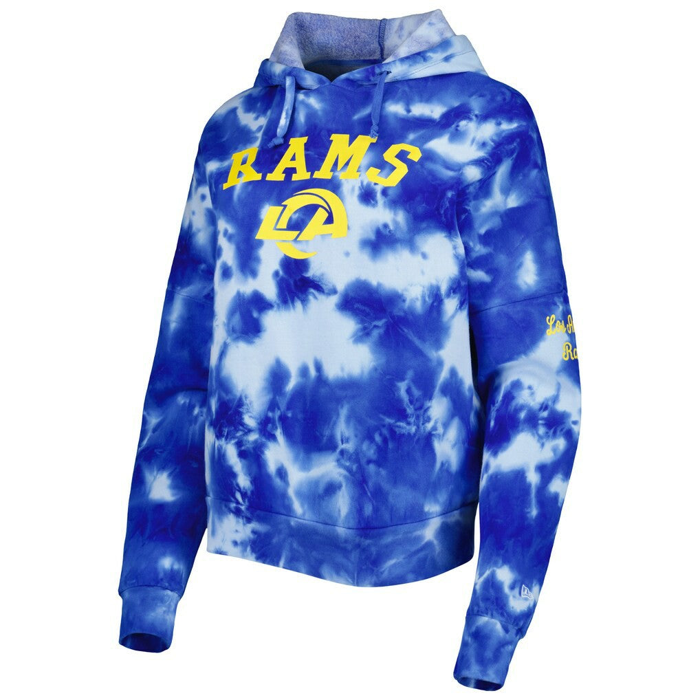 Los Angeles Rams New Era Women's Cloud Dye Fleece Pullover Hoodie Royal | NFL