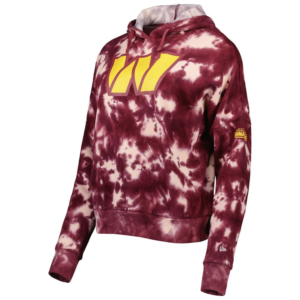 Washington Commanders New Era Women's Cloud Dye Fleece Pullover Hoodie Burgundy | NFL