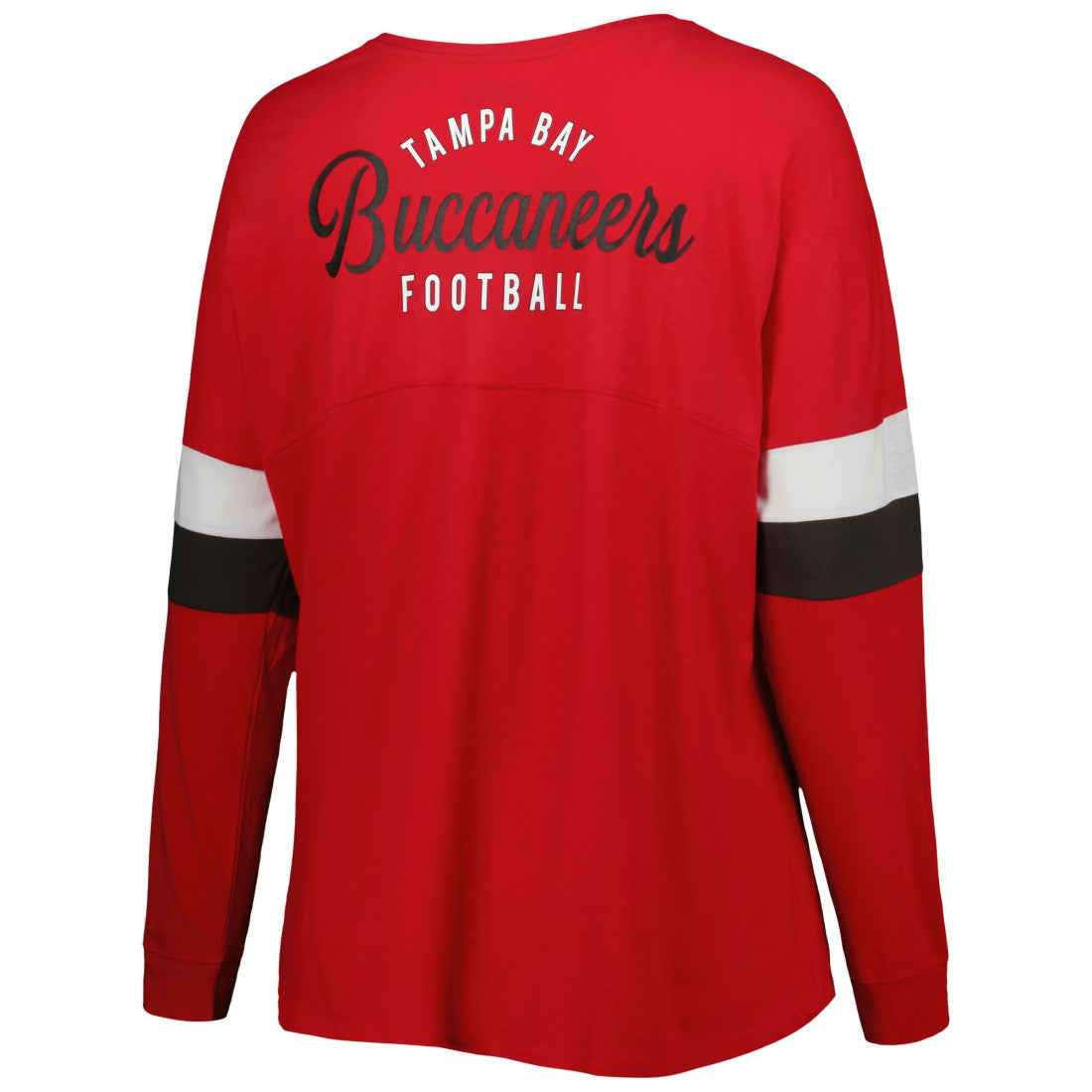 Tampa Bay Buccaneers New Era Women's Plus Size Athletic Varsity Lace-Up V-Neck Long Sleeve T-Shirt Red | NFL