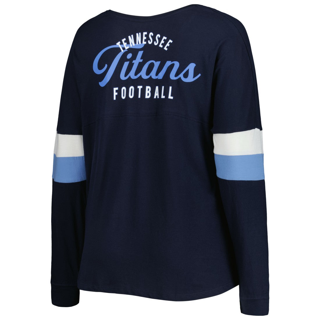 Tennessee Titans New Era Women's Plus Size Athletic Varsity Lace-Up V-Neck Long Sleeve T-Shirt Navy | NFL