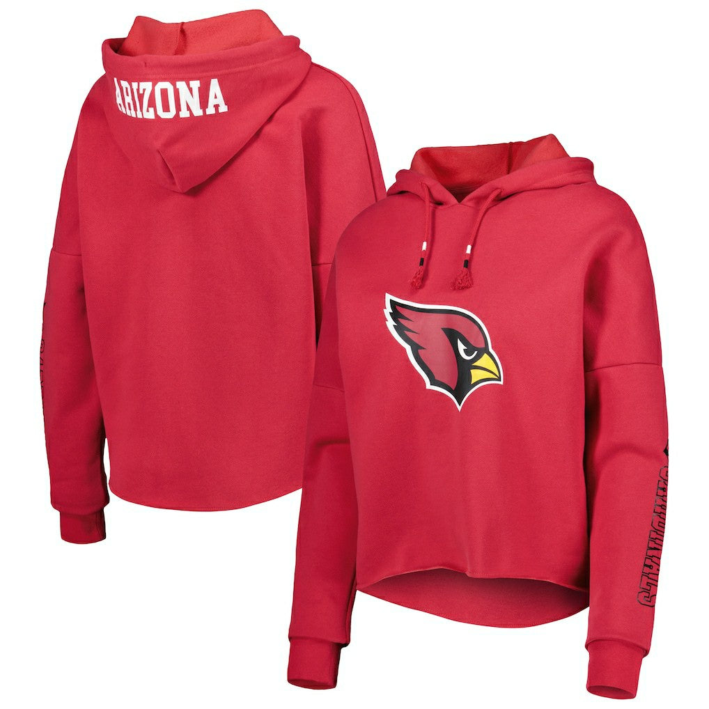 Arizona Cardinals New Era Women's Foil Sleeve Pullover Hoodie Cardinal | NFL
