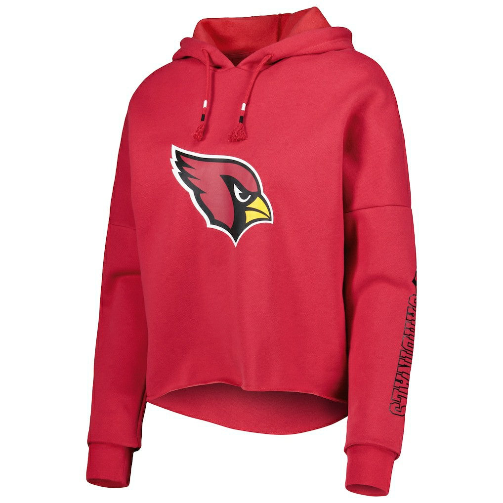 Arizona Cardinals New Era Women's Foil Sleeve Pullover Hoodie Cardinal | NFL