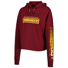Washington Commanders New Era Women's Foil Sleeve Pullover Hoodie Burgundy | NFL