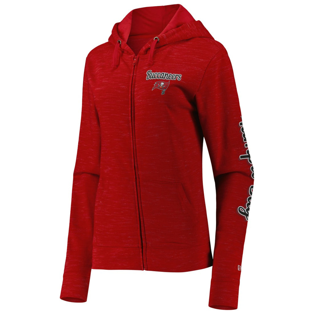 Tampa Bay Buccaneers New Era Women's Reverse Space-Dye Full-Zip Hoodie Red | NFL