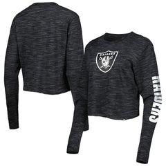 Las Vegas Raiders New Era Women's Crop Long Sleeve T-Shirt Black | NFL