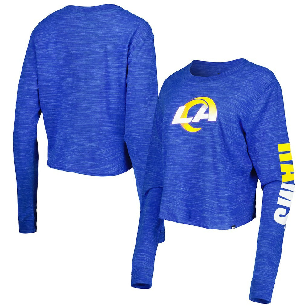 Los Angeles Rams New Era Women's Crop Long Sleeve T-Shirt Royal | NFL