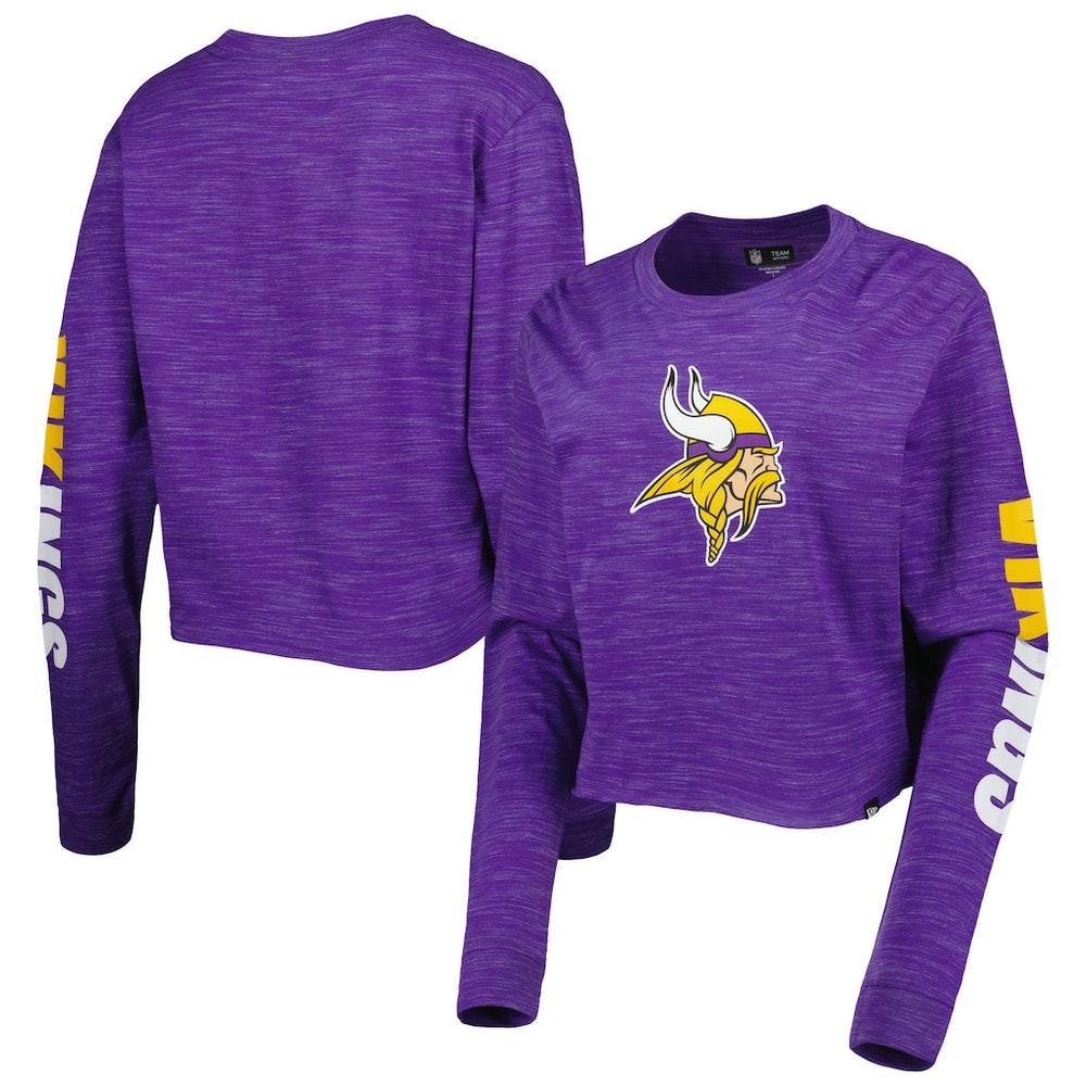 Minnesota Vikings New Era Women's Crop Long Sleeve T-Shirt Purple | NFL