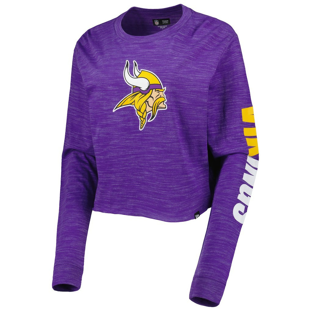Minnesota Vikings New Era Women's Crop Long Sleeve T-Shirt Purple | NFL