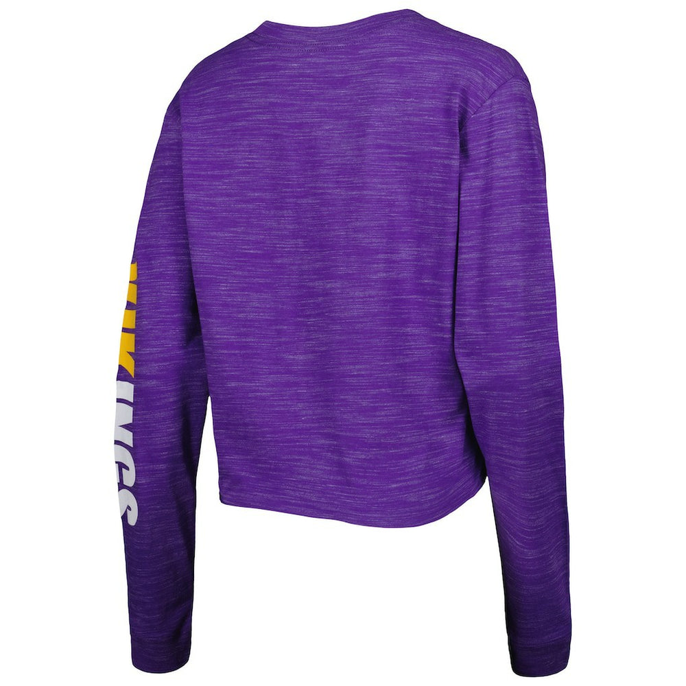 Minnesota Vikings New Era Women's Crop Long Sleeve T-Shirt Purple | NFL