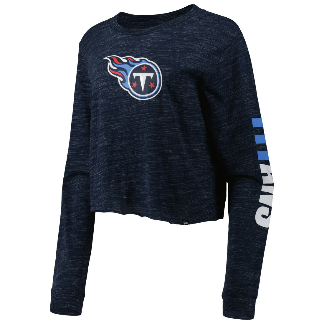 Tennessee Titans New Era Women's Crop Long Sleeve T-Shirt Navy | NFL