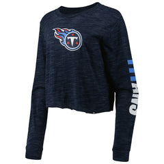 Tennessee Titans New Era Women's Crop Long Sleeve T-Shirt Navy | NFL