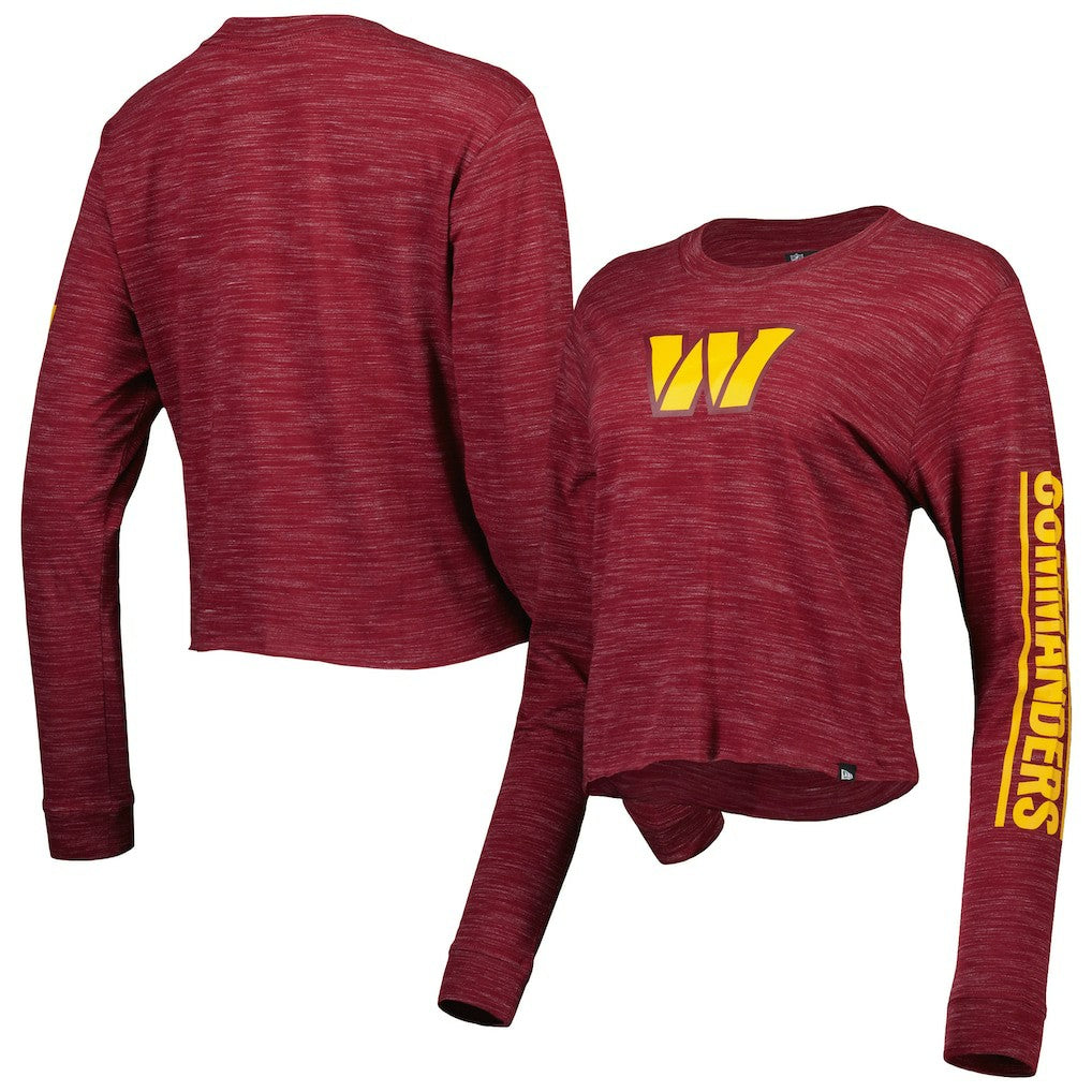 Washington Commanders New Era Women's Crop Long Sleeve T-Shirt Burgundy | NFL