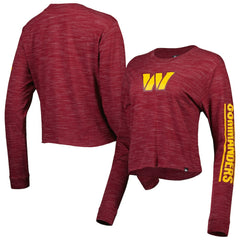 Washington Commanders New Era Women's Crop Long Sleeve T-Shirt Burgundy | NFL