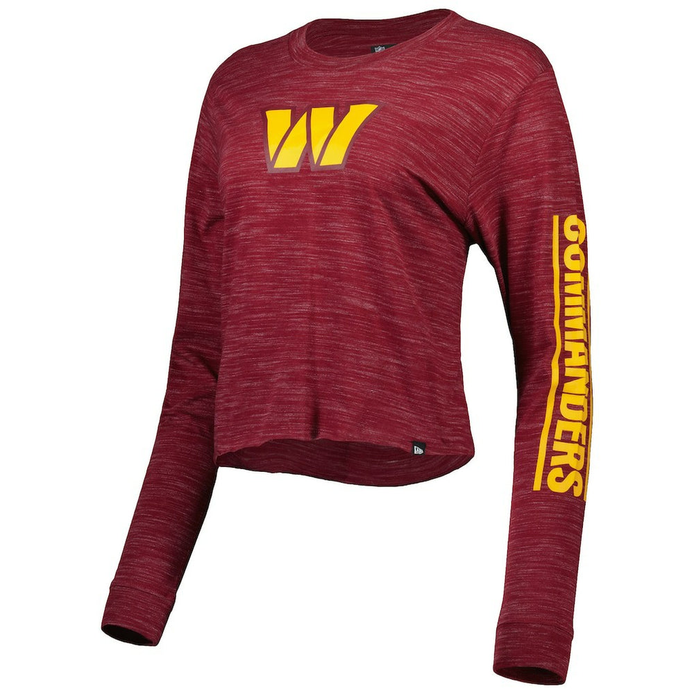 Washington Commanders New Era Women's Crop Long Sleeve T-Shirt Burgundy | NFL