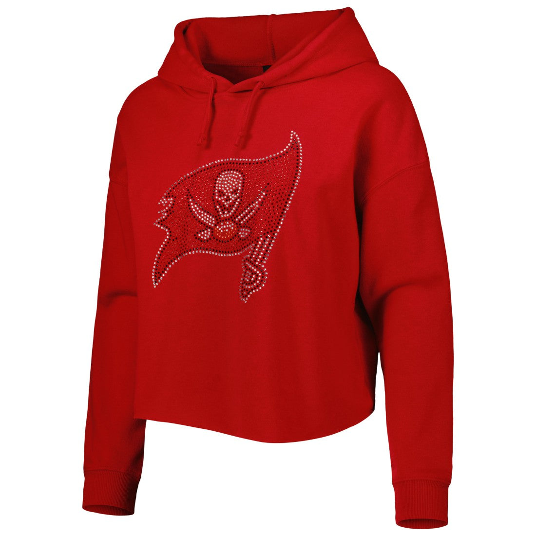 Tampa Bay Buccaneers Cuce Women's Crystal Logo Cropped Pullover Hoodie Red | NFL