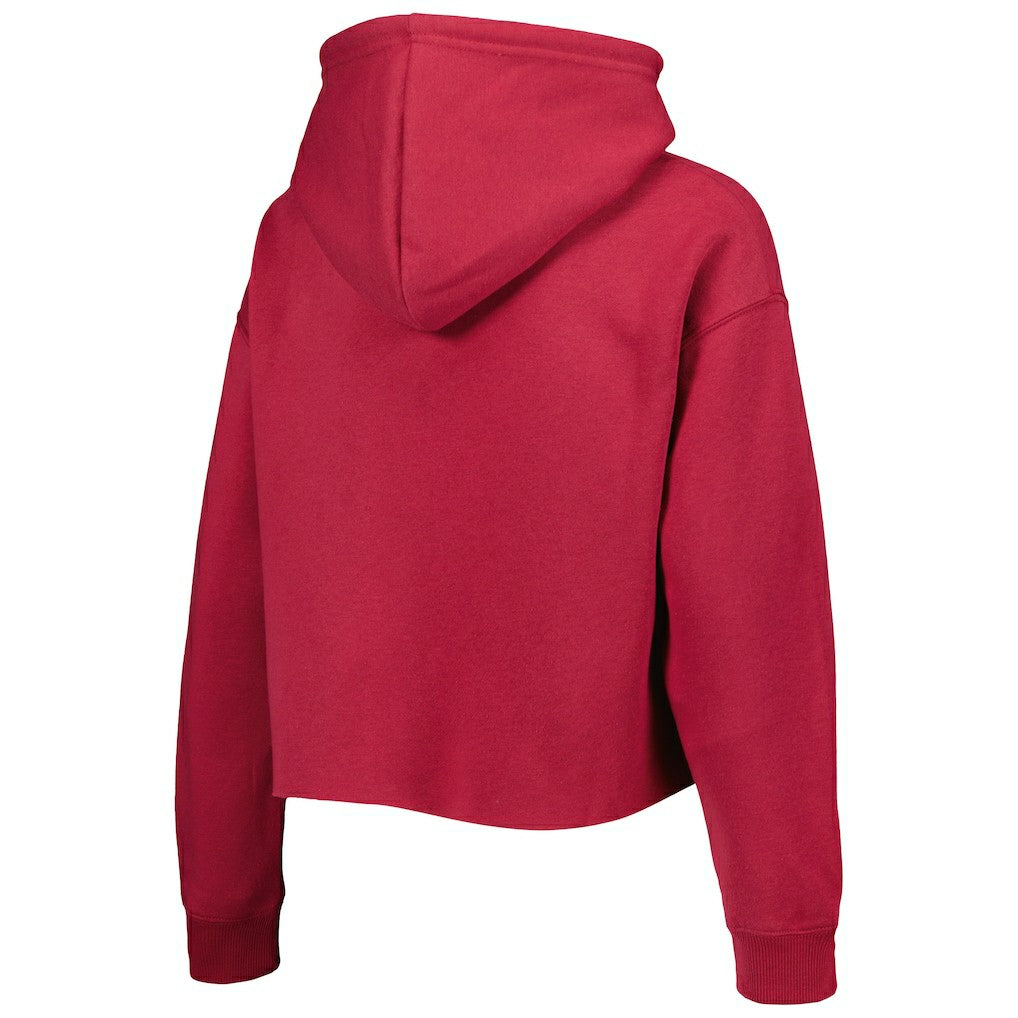 Arizona Cardinals Cuce Women's Crystal Logo Cropped Pullover Hoodie Cardinal | NFL