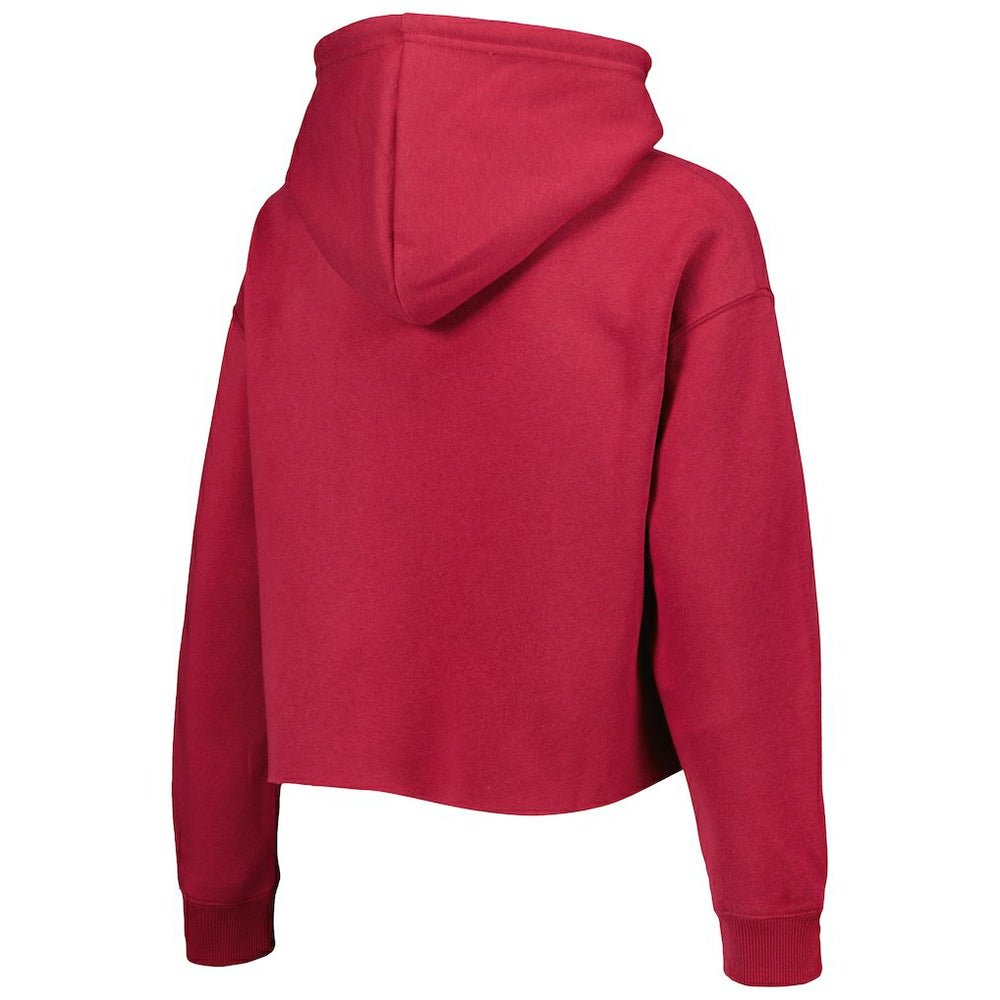 Arizona Cardinals Cuce Women's Crystal Logo Cropped Pullover Hoodie Cardinal | NFL