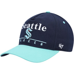 Seattle Kraken '47 Super Hitch Adjustable Snapback Hat - Deep Sea Blue/Light Blue - NHL