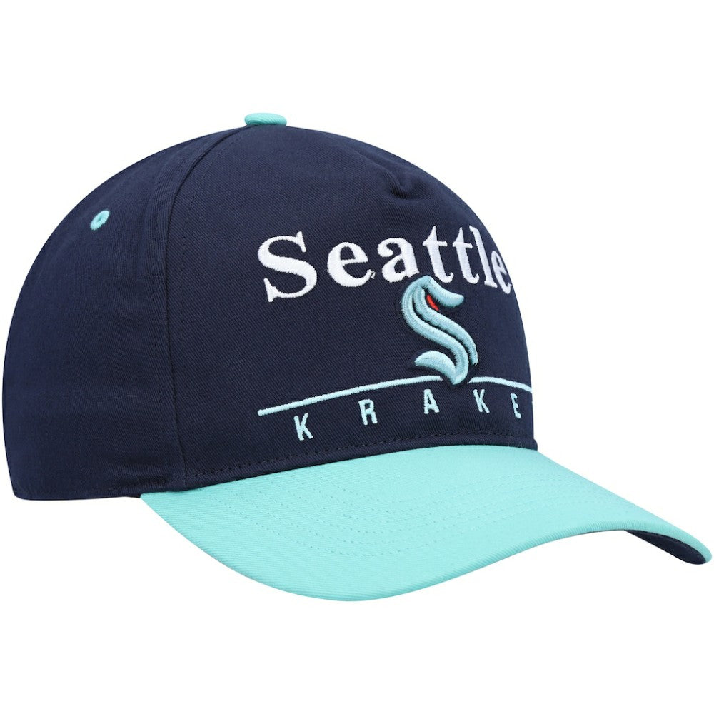 Seattle Kraken '47 Super Hitch Adjustable Snapback Hat - Deep Sea Blue/Light Blue - NHL