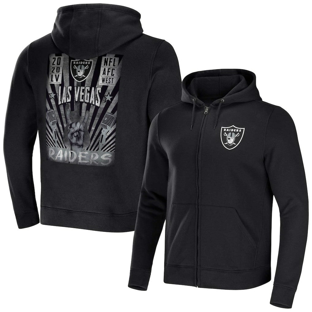 Las Vegas Raiders NFL x Darius Rucker Collection Rocker Full-Zip Hoodie Black | Fanatics