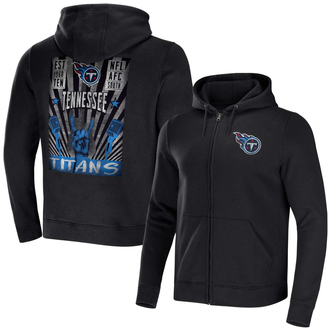 Tennessee Titans NFL x Darius Rucker Collection Rocker Full-Zip Hoodie Black | Fanatics