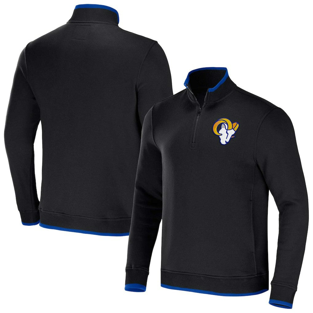 Los Angeles Rams NFL x Darius Rucker Collection Logo Quarter-Zip Top Black | Fanatics