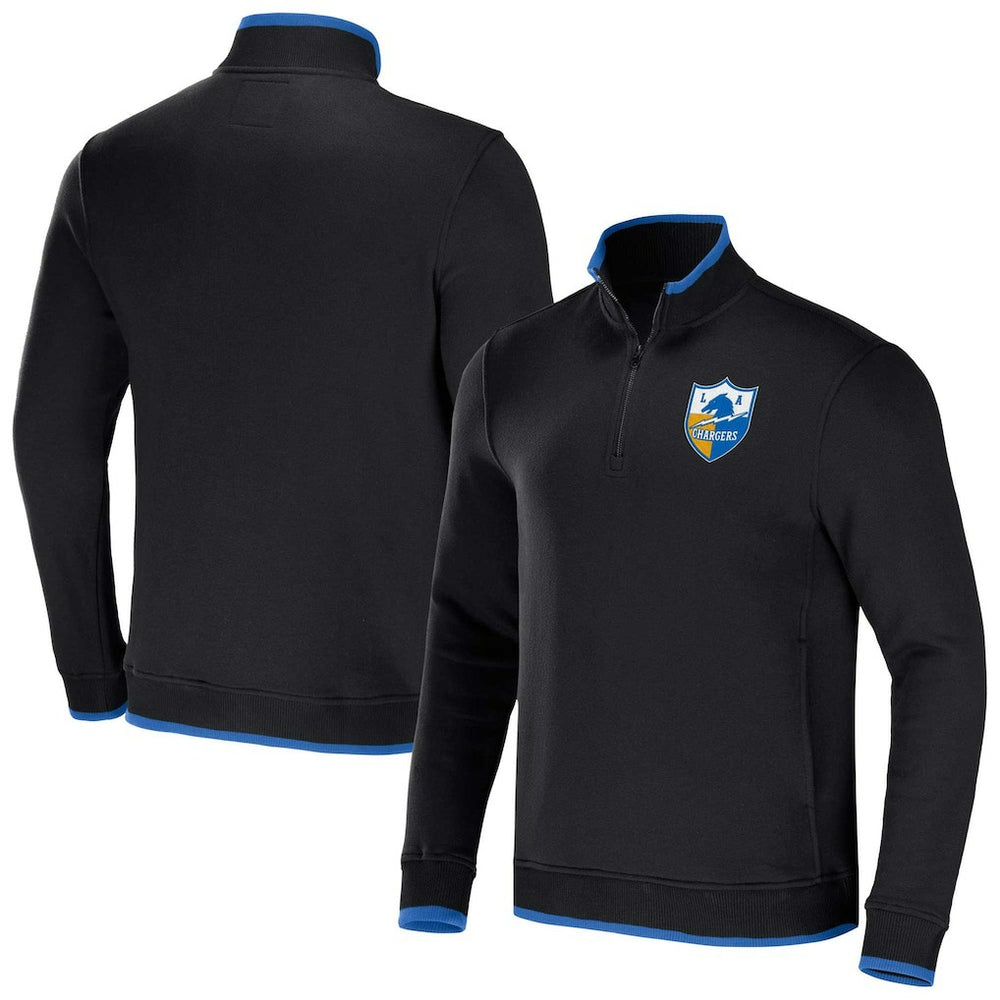 Los Angeles Chargers NFL x Darius Rucker Collection Logo Quarter-Zip Top Black | Fanatics
