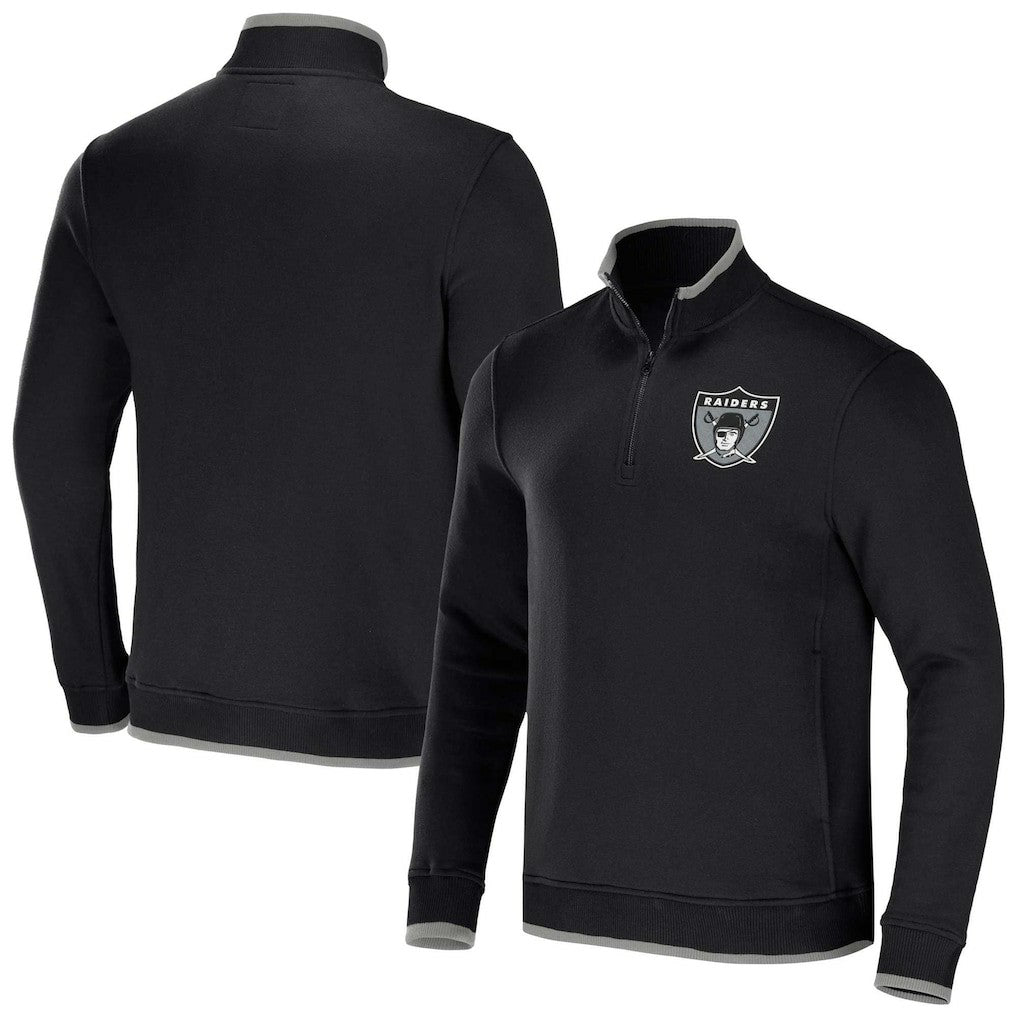 Las Vegas Raiders NFL x Darius Rucker Collection Logo Quarter-Zip Top Black | Fanatics