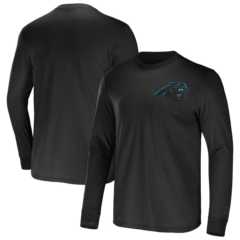 Carolina Panthers NFL x Darius Rucker Collection Team Long Sleeve Pocket T-Shirt Black | Fanatics