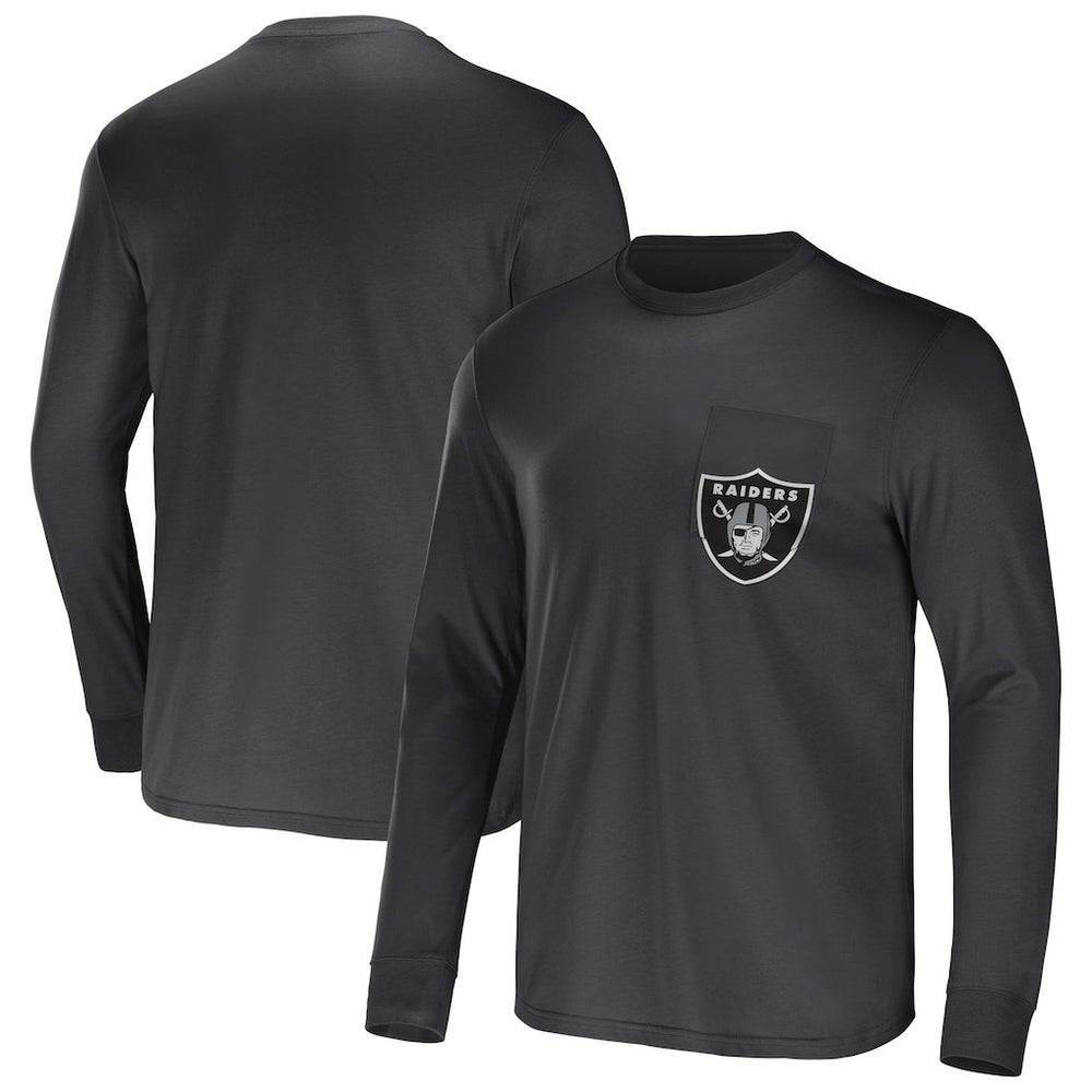 Las Vegas Raiders NFL x Darius Rucker Collection Team Long Sleeve Pocket T-Shirt Charcoal | Fanatics
