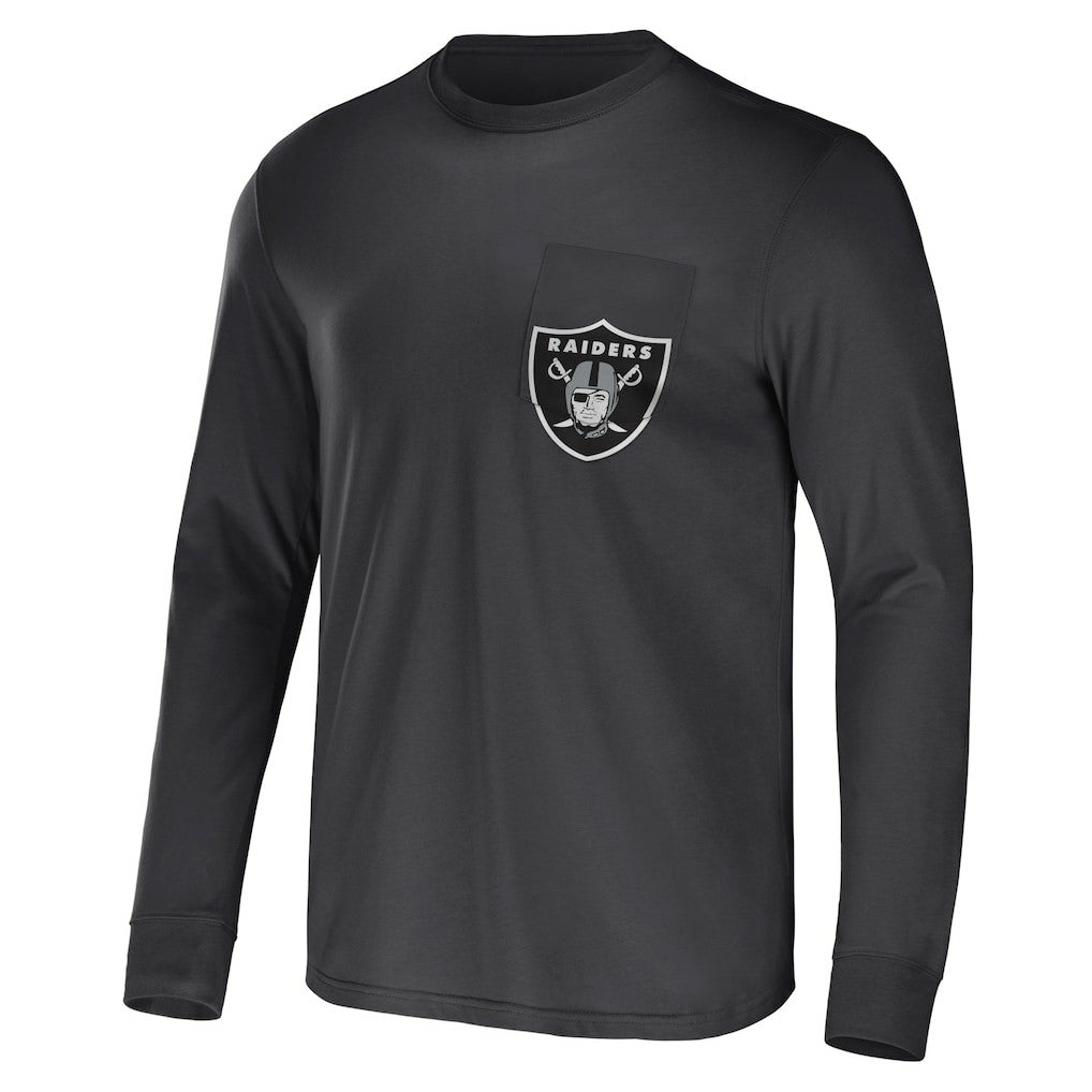Las Vegas Raiders NFL x Darius Rucker Collection Team Long Sleeve Pocket T-Shirt Charcoal | Fanatics